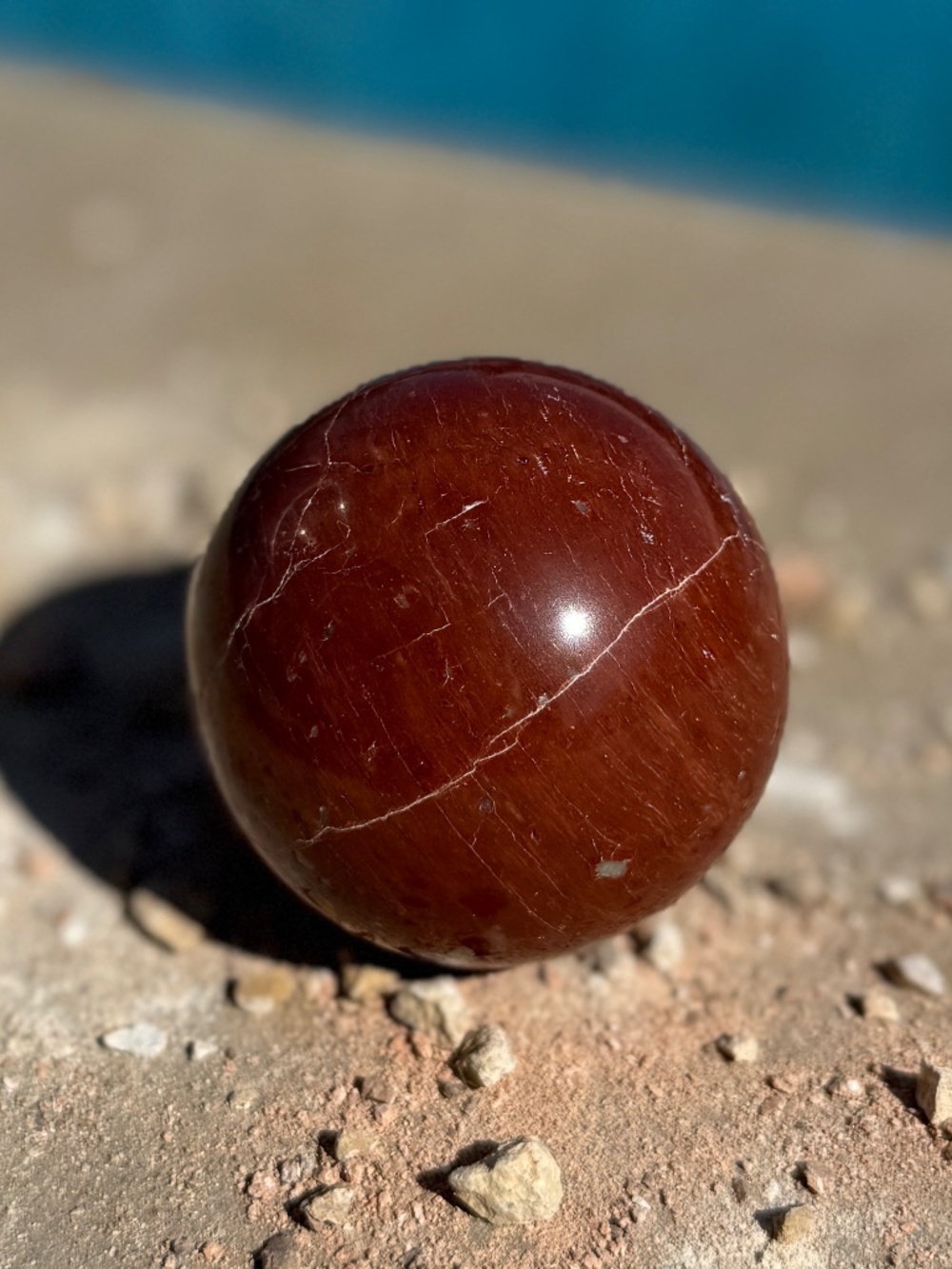 AAA Australian Deep Red Cinnabar Jasper Crystal Sphere - Picture 6 of 9